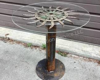 Artisan made pedestal table (2 available)