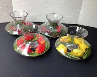 Large vases with floral inserts