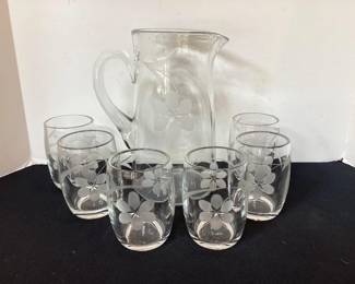 Princess House pitcher & glasses
