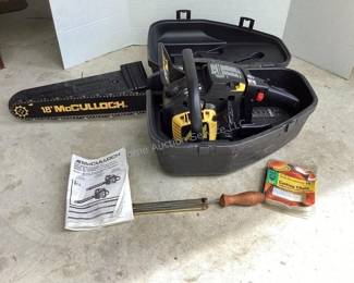 18" McCulloch chainsaw & accessories