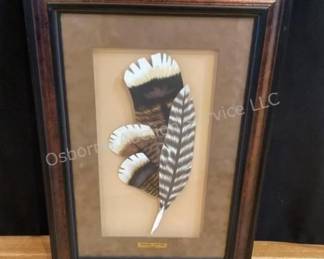 Painted wood feathers