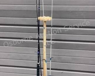 Fishing pole holder & poles