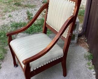 Victorian spoon carved accent chair