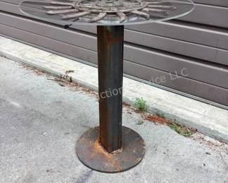 Artisan made pedestal table (2 available)