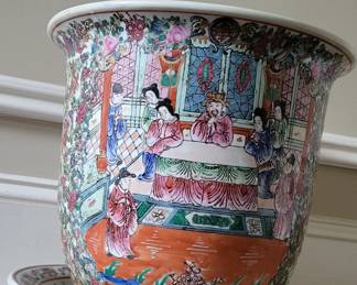 Giant incredibly ornate antique Chinese planter.