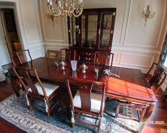 Luxury Mandarin and Ming
Mahogany and Burl dining room set.