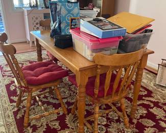 Wooden table + 4 chairs $100