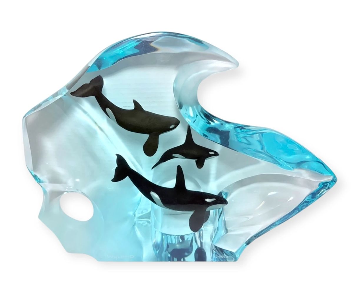 001 Robert Wyland "Orca Harmony" Lucite Sculpture, Signed & Numbered 774/950
