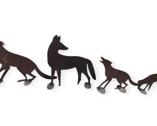 005 Iron Coyote Yard Art Silhouettes Set of Four