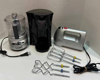 Coffee Maker, Hand Mixer, Food Processor
