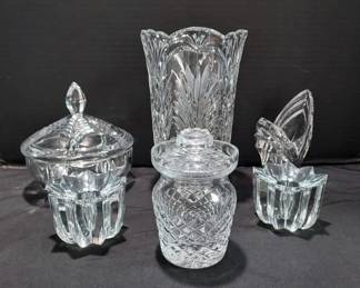 Crystal Vase, Jam Jar, Candy Dish Candleholders Bohemia, Mikasa, More