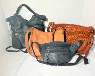 Four Leather Purses, One New With Tags