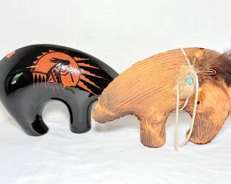 Two Bear Sculpture Figurines