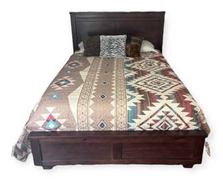 Mission Style Brown Queen Size Bed