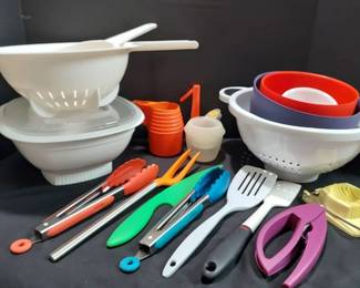 Plastic Kitchen Bowls, Strainers, Measuring Cups, Utensils More