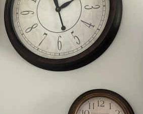 Two Vintage Style Wall Clocks One 22 Long One 12 Long
