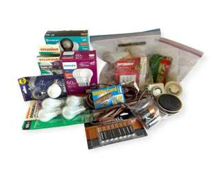 Light Bulbs, Batteries, Extension Cords, Household Essentials