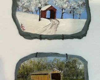 Two Small HandPainted Wall Plaques
