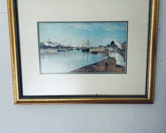 Harbor at Lorient by Berthe Morisot, 1871. Framed Art Print.