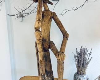 Natural wood carving Don Quixote