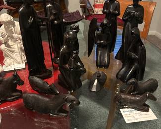 Hand carved nativity set Africa
