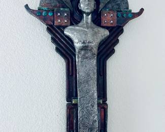 
⸻

Darl Harlan (2005) Mixed Media Wall Sculpture
approx. 30” tall.