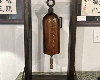 Handmade Folk Art Gong Sculpture
Unique upcycled art piece crafted from a 1954 military oxygen cylinder, signed Bradley ’02. 