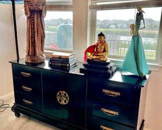 Four Hands High Gloss Asian-inspired Chinoiserie Collection. Approx 60x30x18