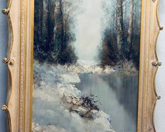 Mid-Century European Oil Painting. 54x33. Lovely.