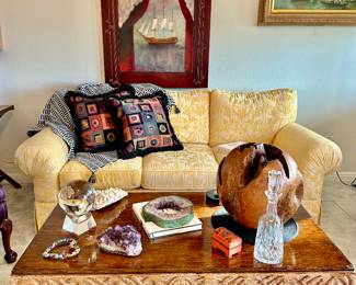 Crystal Ball, Amethyst Slice, Amethyst Cluster.