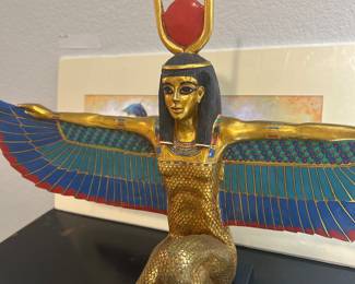 Statue of the Egyptian Goddess, Isis. 23"x16.5".