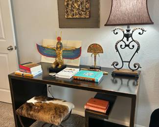 Cowhide Stool. Four hands Modern Desk.