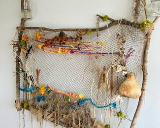 Large Scale Mixed Media Wall Hanging. 