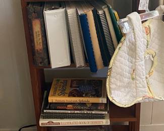 Recipe books and book shelf