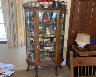China cabinets- Royal Doulton Dolls, Royal Bayreuth, Italy Gold Boxes, Germany pieces