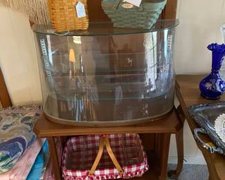 Vintage table top display case, longaberger baskets