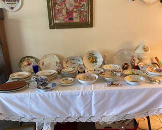 Old Germany Bowls and plates, Old Framed Valentines 