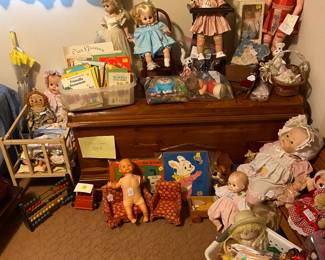 Old dolls, McDonald’s beanie babies, toys, puzzles