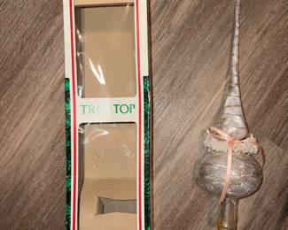 Vintage Santa's World Glass Tree Topper Made in West Germany!