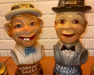 Charlie McCarthy & Mortimer Snerd Jim Beam Decanters!