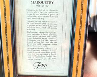Fetco Marquetry Wood Frame!
