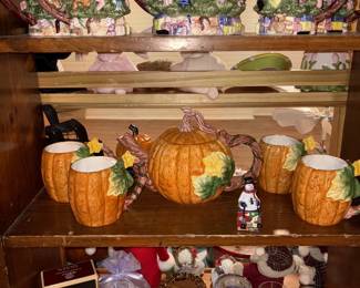 Cooks Club Fall Coffee/Tea Set & Enesco Christmas Coffee/Tea Set!