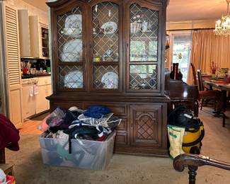 China cabinet with collectibles