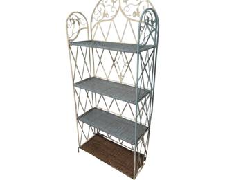 Metal and Wicker folding shelf