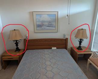 Set of 2 Palm Table Lamps