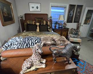 Queen bed - EARNEST HEMINGWAY COLLECTION by THOMASVILLE - includes headboard, footboard, mattress & box spring, and nightstand.