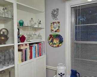 cookbooks and a variety of decor