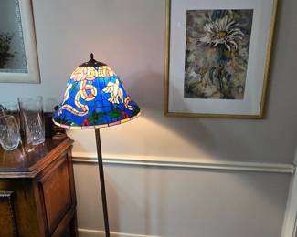 Colorful lead-glass floor lamp