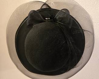 Dress hat with feathers by Michael Howard plus labeled Mr. Charles