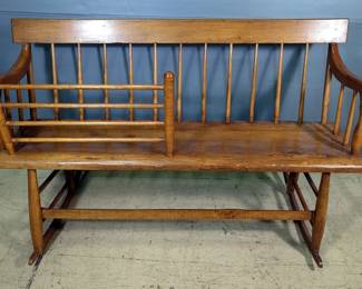 Southern Solid Wood Mammy Bench Rocker